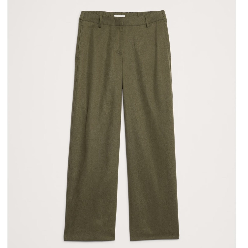 Banana Republic Everyday Wide-Leg Pant Tencel™-Cotton Fresh Olive Green SP NWT - Picture 2 of 7